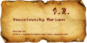 Veszelovszky Mariann névjegykártya