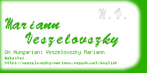 mariann veszelovszky business card